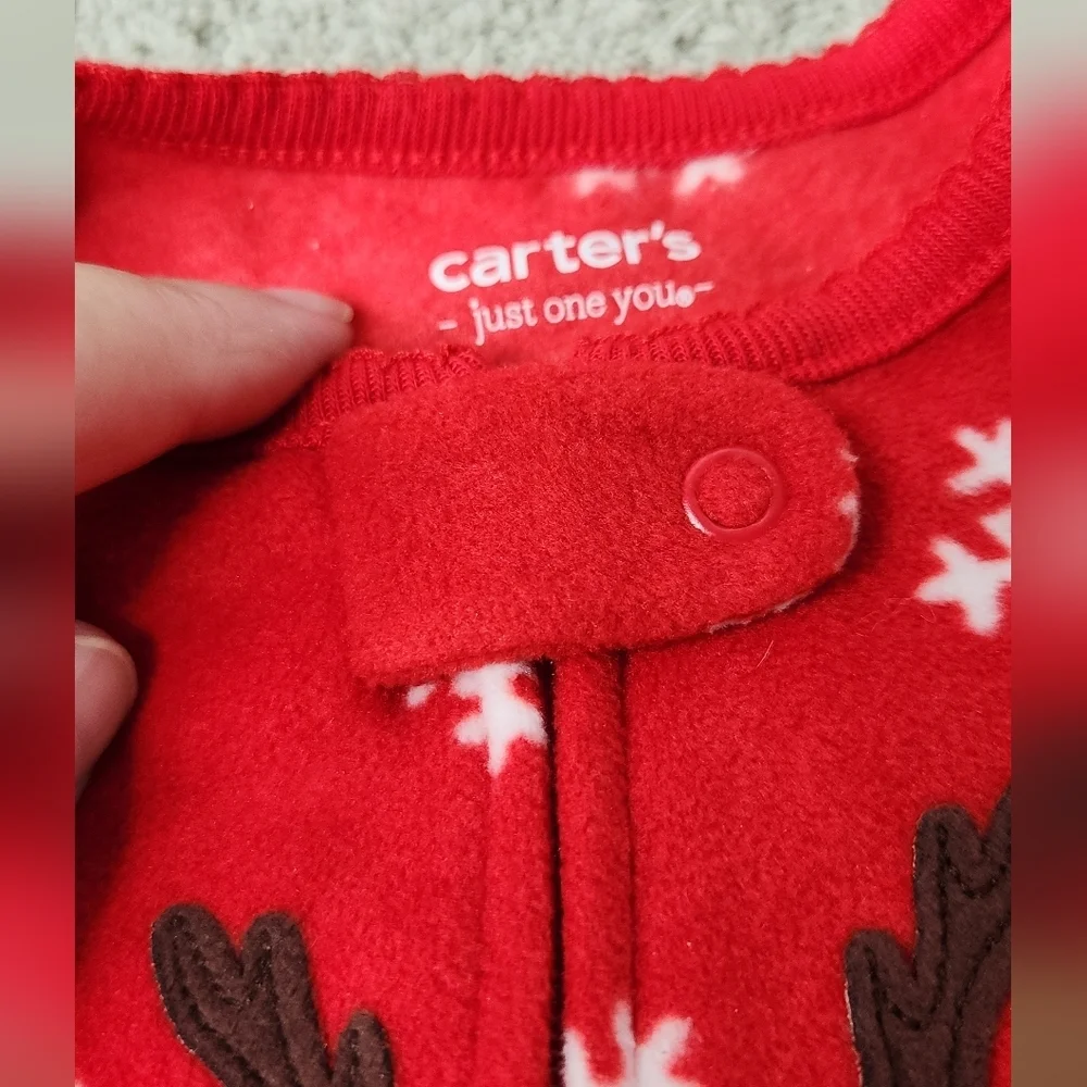 Carter's Just One You Toddler Long Sleeve Christmas Fleece Footed Pajama 18M